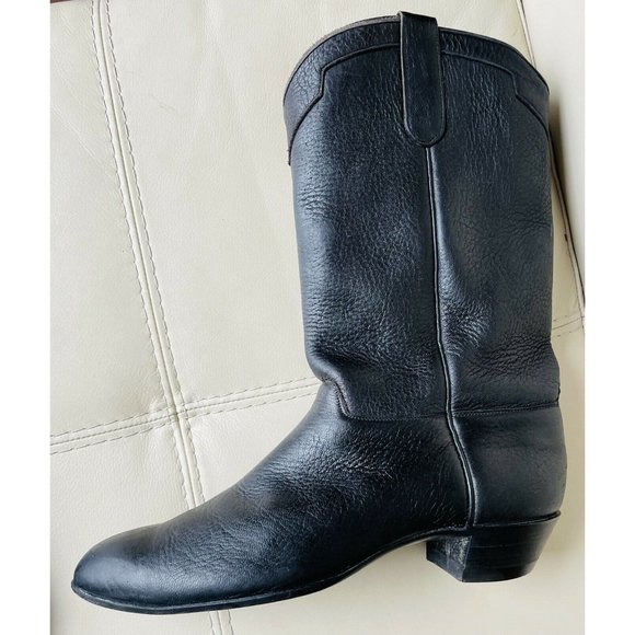 VTG MEN’s Black Custom Ammons Western COWBOY Boots main image 9
